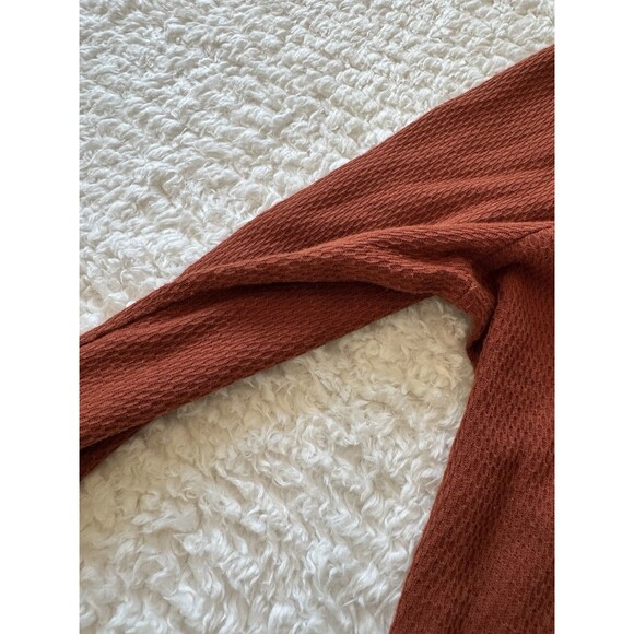 Pilcro Long-Sleeve Tunic Top Boho Crochet Sleeves Size S, Rust with Multicolor - Picture 7 of 8